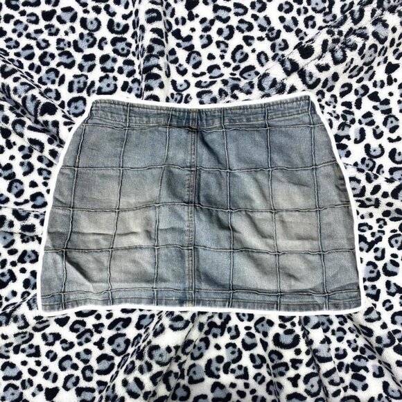vintage rave denim mini skirt - Picture 3 of 4